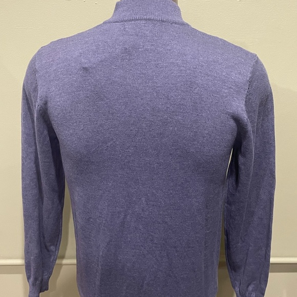 Lavane sweater zipper up mock neck gray regular fit stretchy - Picture 2 of 3